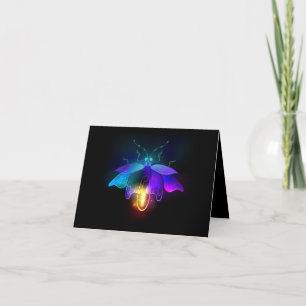 Tarjeta Festiva Neon Firefly en negro