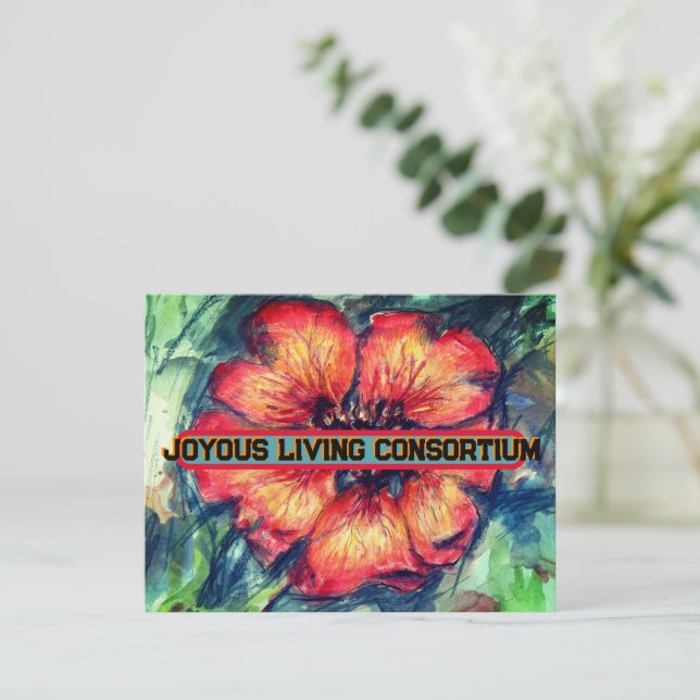 Tarjeta Festiva Nepal Cinquefoil Flower Joyoun Living (Anverso de pie)