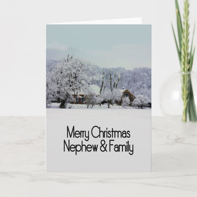 Tarjeta Festiva nephew and family Merry Christmas card (Anverso)