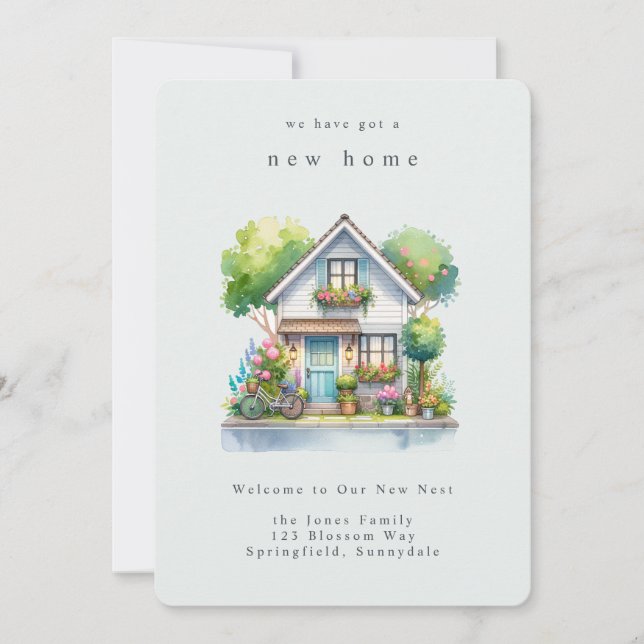 Tarjeta Festiva Nestled Haven New Home Greet Card (Anverso)