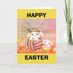 Tarjeta Festiva Netball Pascua feliz temática