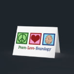 Tarjeta Festiva Neurología de amor por la paz<br><div class="desc">Neurología de amor por la paz Navidades tarjetas para una oficina de neurología especializada en trastornos cerebrales y neurociencia. Un neurocirujano fresco o enfermera de neurología presente.</div>