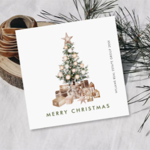 Tarjeta Festiva Neutral Bohemian Christmas Tree Corporate