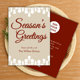 Tarjeta Festiva Neutral Holiday Card | Custom Business Logo