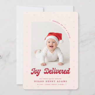 Tarjeta Festiva New Baby First Christmas Photo Birth Announcement