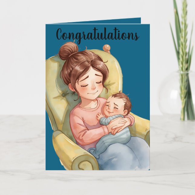 Tarjeta Festiva New baby greeting Folded Holiday Card (Anverso)