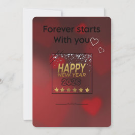 Tarjeta Festiva New Beginnings - Romantic New Year Greeting Card