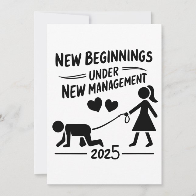 Tarjeta Festiva New Beginnings Under New Managment 2025 (Anverso)