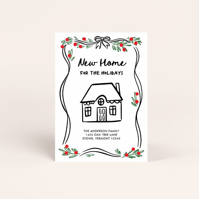 Tarjeta Festiva New Home for the Holidays | Whimsical Christmas (Subido por el creador)
