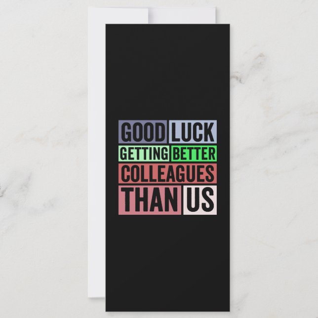 Tarjeta Festiva New Job Funny | Farewell Coworker Leaving | Good L (Anverso)