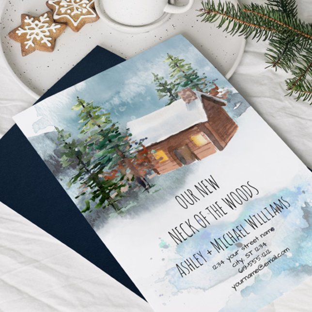 Tarjeta Festiva New Neck of the Woods Moving Announcement Address (Subido por el creador)