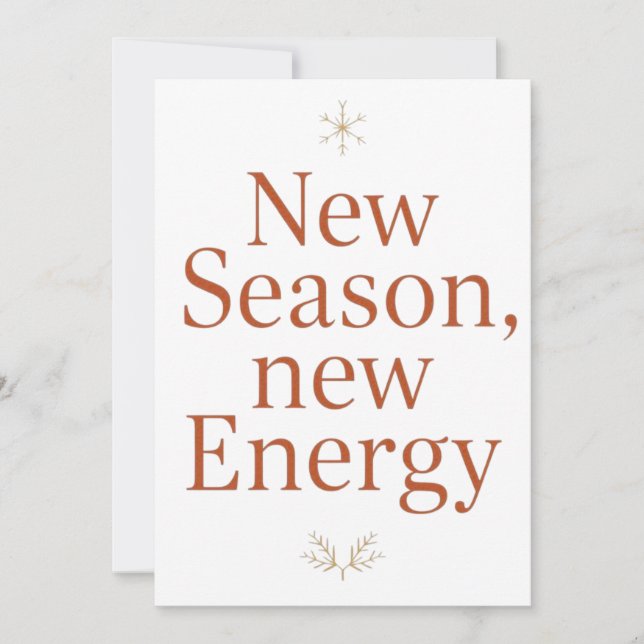 Tarjeta Festiva New Season New Energy Inspirational Greeting card (Anverso)
