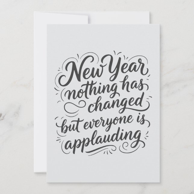 Tarjeta Festiva New Year Eve funny quote (Anverso)