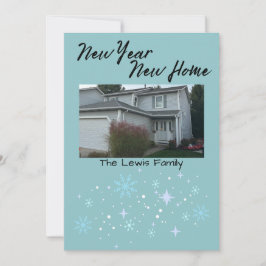 Tarjeta Festiva New Year New Home Snowflake Christmas Card