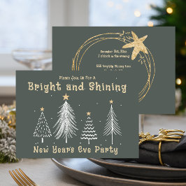 Tarjeta Festiva New Years Eve Bright and Shining Holiday Party
