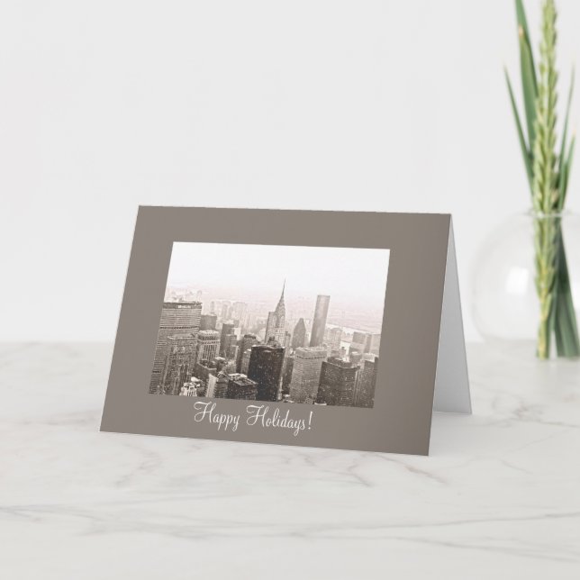 Tarjeta Festiva New York City buenas fiestas (Anverso)