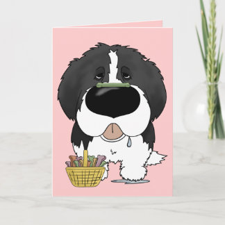 Tarjeta Festiva ¿Newfie (Landseer) - caza del hueso de Pascua,