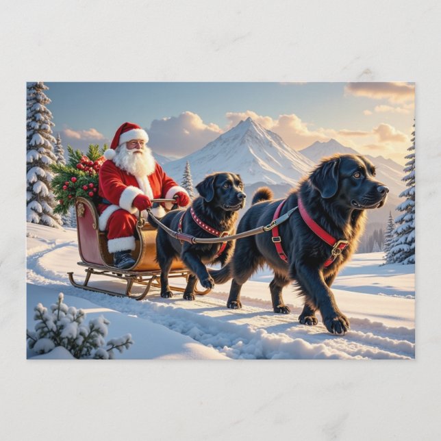 Tarjeta Festiva Newfoundlander Christmas Card (Anverso)