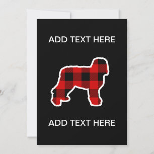 Tarjeta Festiva Newfypoo Perro Cuadro de Leñador Rojo