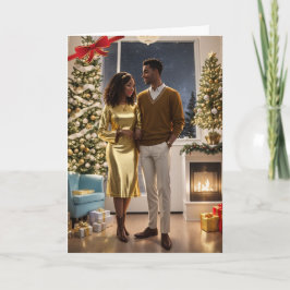 Tarjeta Festiva Newlywed, first Christmas