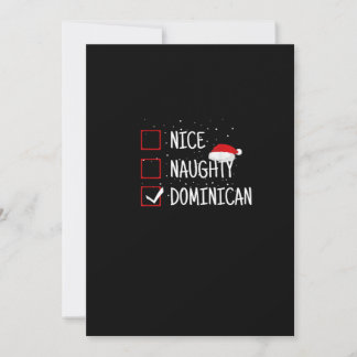 Tarjeta Festiva Nice Naughty Dominican Christmas List 