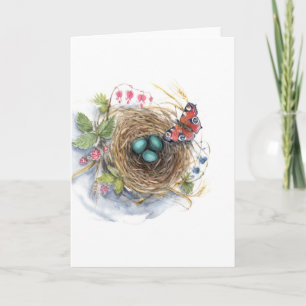 Tarjeta Festiva Nido de petirrojo