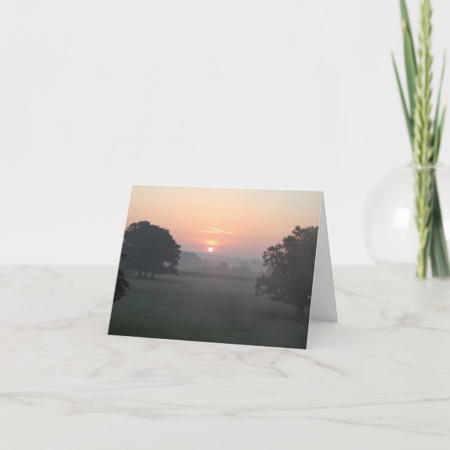 Tarjeta Festiva Niebla de la mañana (Anverso)