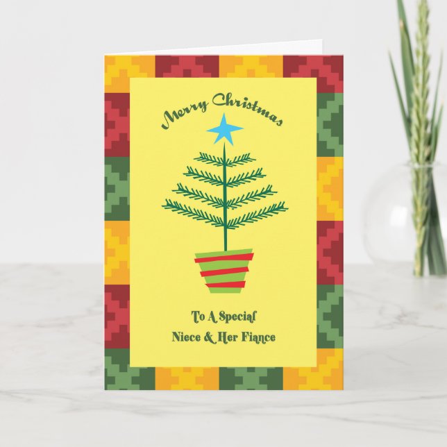 Tarjeta Festiva Niece y sus Navidades primos de finanzas (Anverso)