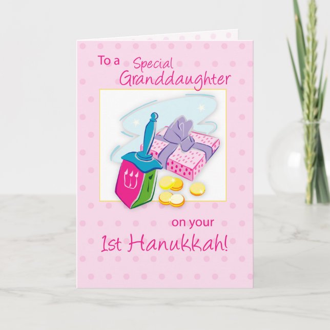 Tarjeta Festiva Nieta 1 Hanukkah (Anverso)