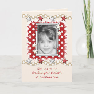 Tarjeta Festiva Nieta con amor en rojo Navidades