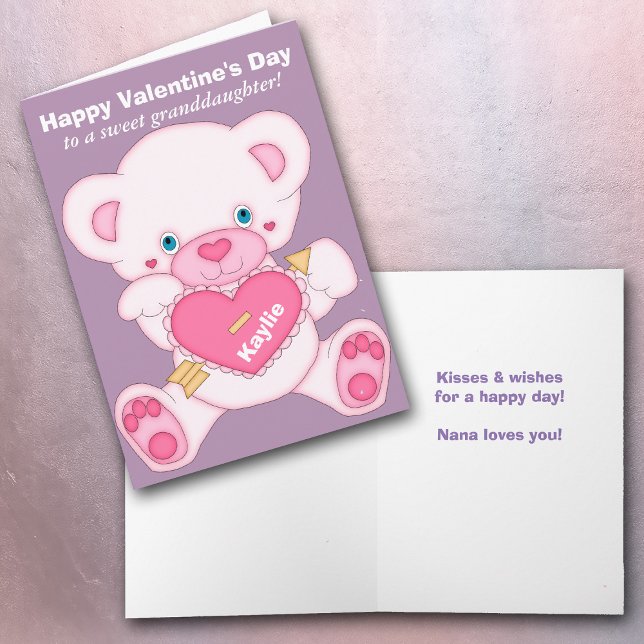 Tarjeta Festiva Nieta del oso Teddy Valentine (Subido por el creador)