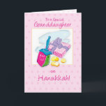 Tarjeta Festiva Nieta en Hanukkah<br><div class="desc">Tarjeta totalmente diseñada en el interior. Tarjeta disponible para el nieto en Hanukkah también.</div>