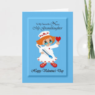 Tarjeta Festiva Nieta / enfermera - Feliz Día de San Valentín