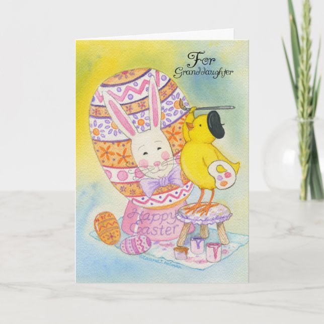 Tarjeta Festiva Nieta feliz bebé de Pascua (Anverso)
