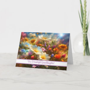 Tarjeta Festiva Nieta feliz día de la madre con flores