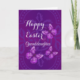 Tarjeta Festiva Nieta / Feliz Pascua - Mariposas Púrpura