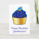 Tarjeta Festiva Nieta Hanukkah: Cupcake y Dreidel Cookie<br><div class="desc">Este diseño celebra Hanukkah. Para buscar elementos coincidentes,  escriba "penguincornerstore hanukkah" en la barra de búsqueda Zazzle.</div>