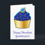 Tarjeta Festiva Nieta Hanukkah: Cupcake y Dreidel Cookie<br><div class="desc">Este diseño celebra Hanukkah. Para buscar elementos coincidentes,  escriba "penguincornerstore hanukkah" en la barra de búsqueda Zazzle.</div>