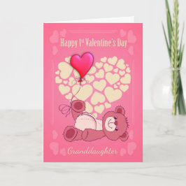 Tarjeta Festiva Nieta, primero 1r el día de San Valentín con Tedd