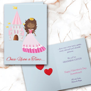 Tarjeta Festiva Nieta princesa linda Valentine