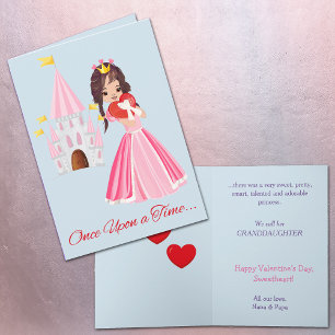 Tarjeta Festiva Nieta princesa linda Valentine