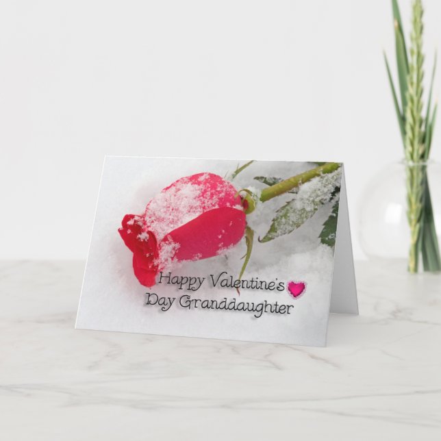 Tarjeta Festiva Nieta Rosa Rosa Rosa Valentine (Anverso)