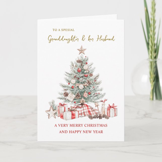 Tarjeta Festiva Nieta y sus Navidades marido (Anverso)