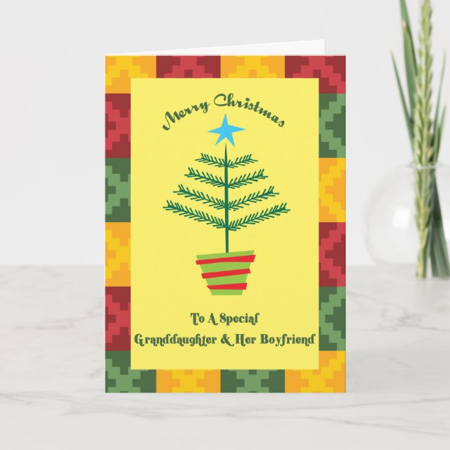 Tarjeta Festiva Nieta y sus Navidades primos novios (Anverso)