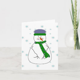 Tarjeta Festiva Nieto de señor Snowman Nieva arte caprichosamente 