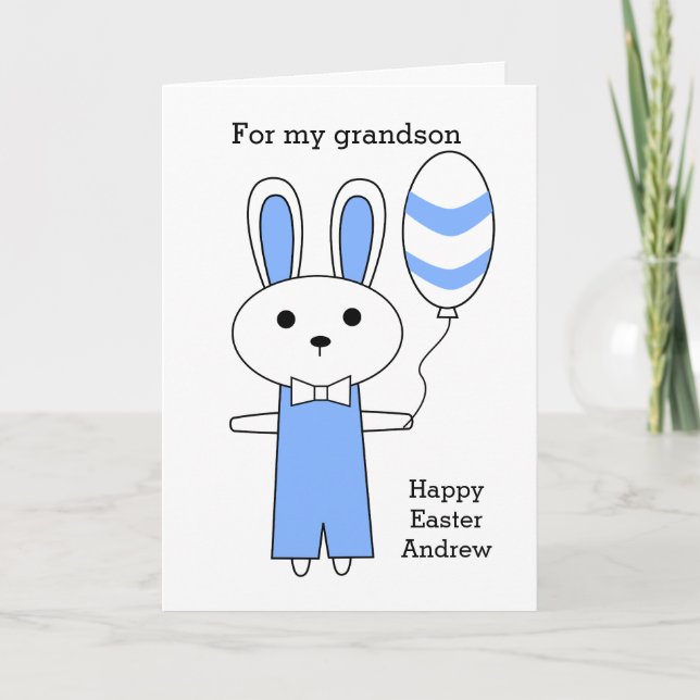 Tarjeta Festiva Nieto del conejito de pascua (Anverso)