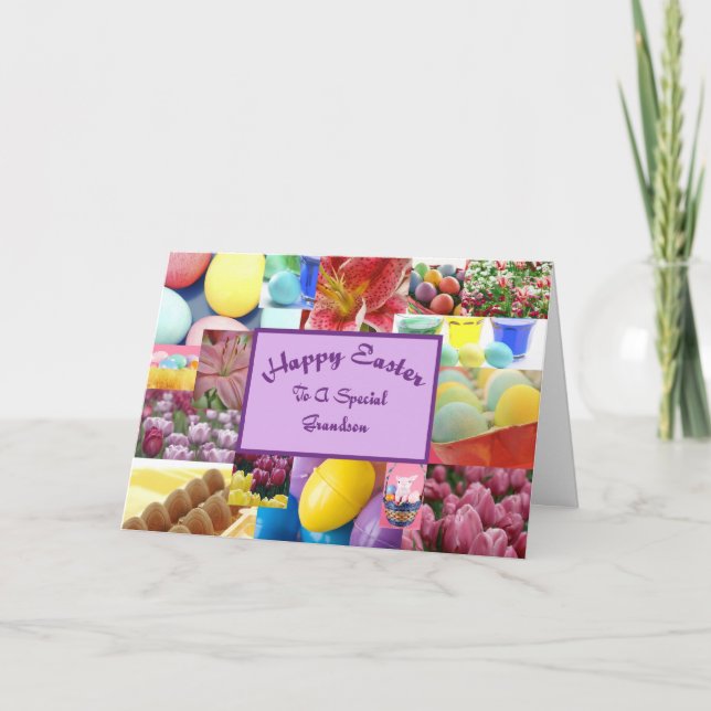 Tarjeta Festiva Nieto feliz de Pascua (Anverso)