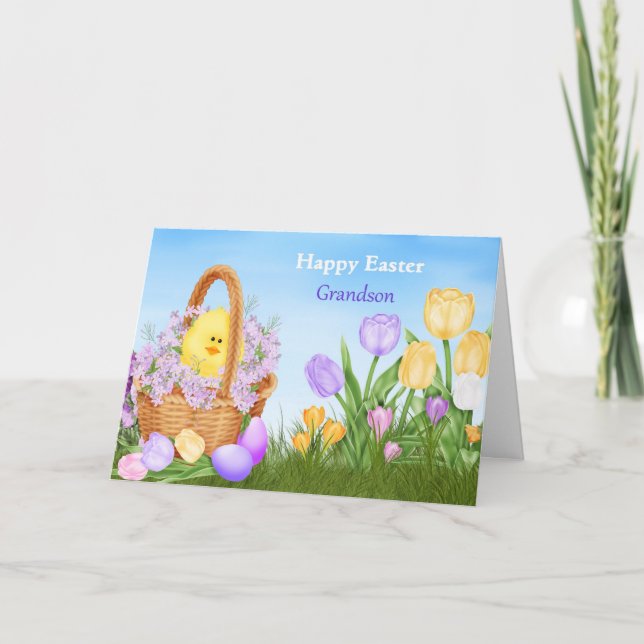 Tarjeta Festiva Nieto feliz de Pascua (Anverso)