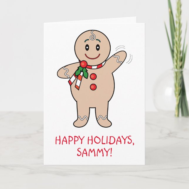 Tarjeta Festiva Nieto Gingerbread Personalizable (Anverso)