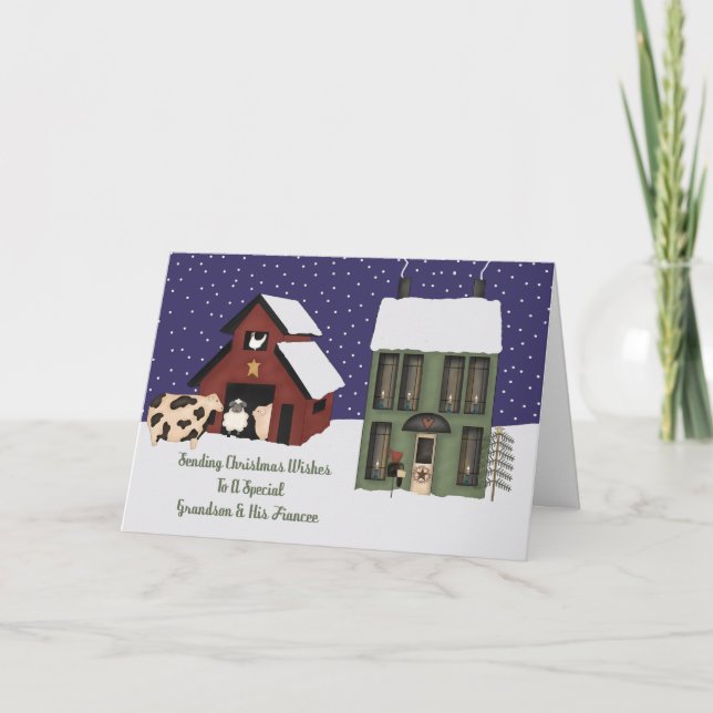 Tarjeta Festiva Nieto y sus Navidades de la granja penitenciaria d (Anverso)